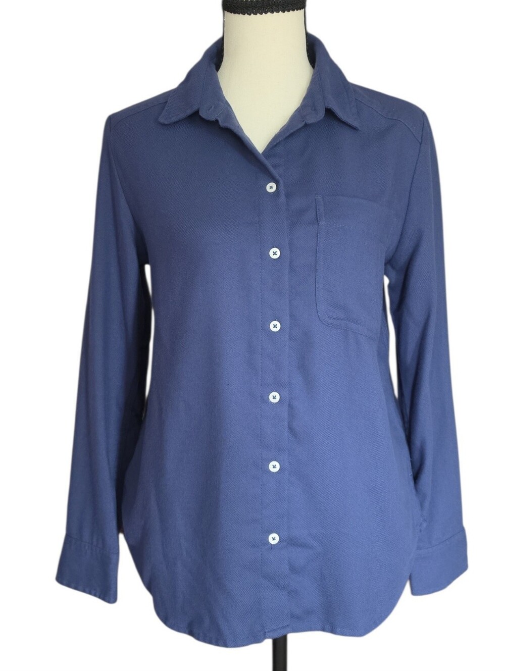 Marks & Spencer Women's Blue Button Down Shirt-Size 6